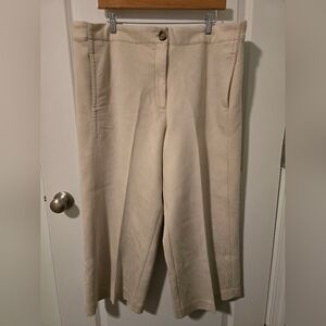 EUC Ann Taylor Kate Wide Leg Faux Suede Cropped Pants Sz 18
